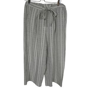 W. Lane Linen Women's 14 Wide Leg Geometric Striped Pants Business Preppy